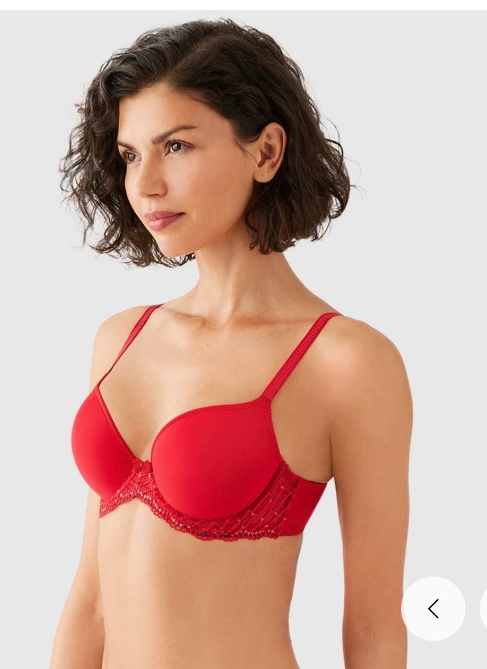 Wacoal La Femme Underwire T-shirt Bra 853217 Padded Lace Equestrian Red 32DDD